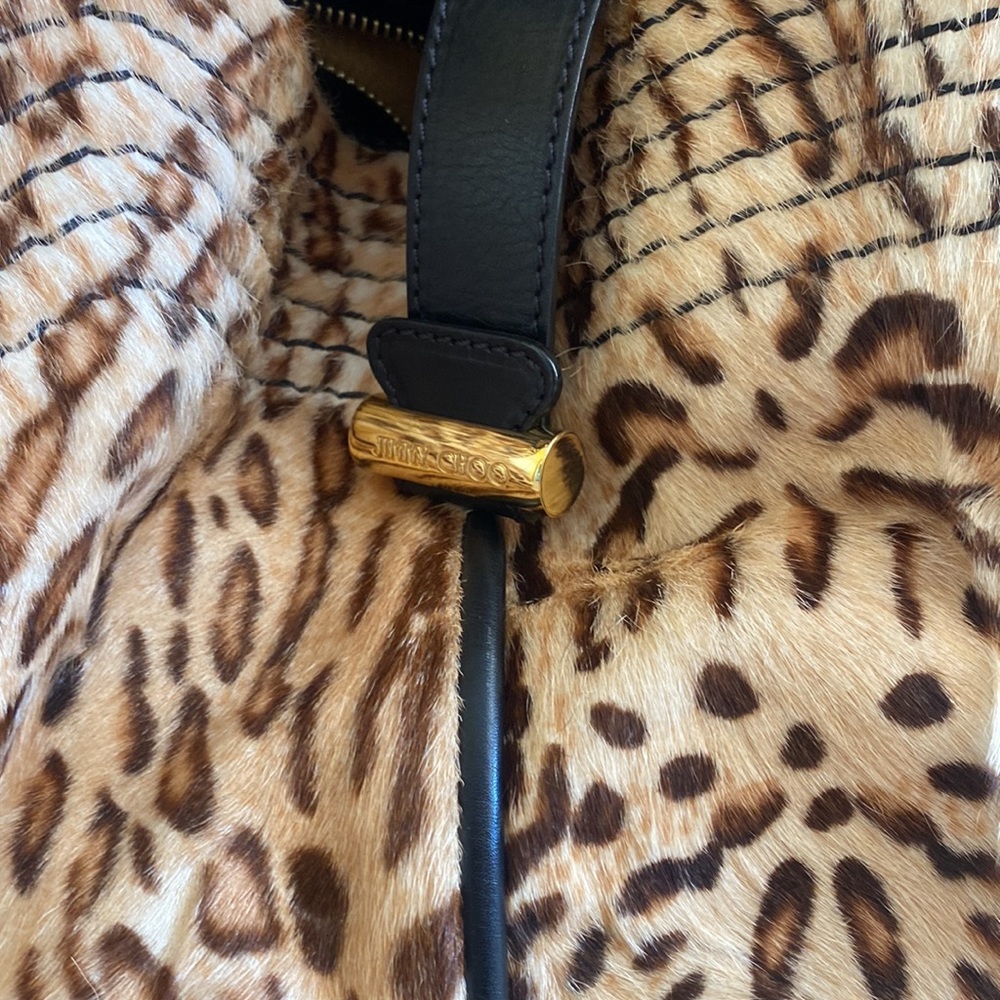Jimmy Choo leopard print calf hair ALEX bag - Picture 4 of 10